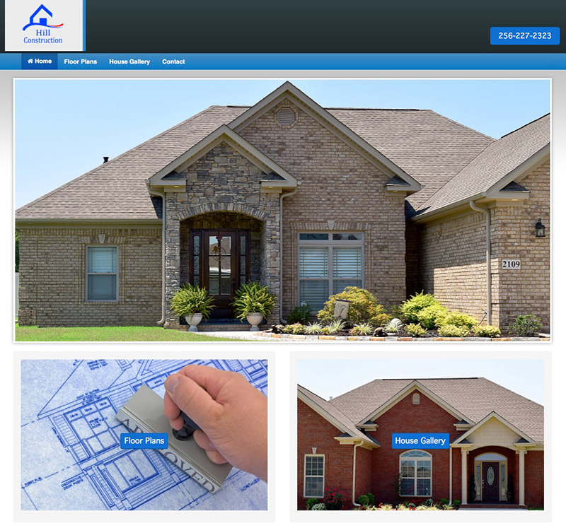 Hill Construction Website Design by Empty Tomb Graphics.